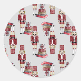 Waterverf kerstrode bonbakkersbont ronde sticker