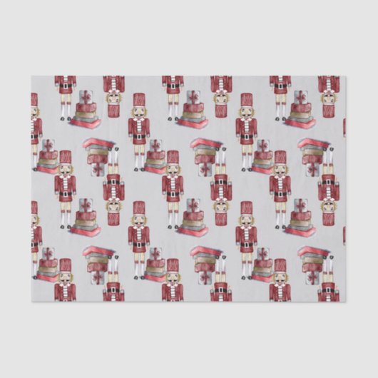 Waterverf kerstrode bonbakkersbont tissuepapier (Voorkant)