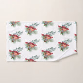 Waterverf kerstrode kardinaal Greenery Bad Handdoek (Handdoek)
