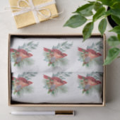 Waterverf kerstrode kardinaal Greenery Tissuepapier (Geschenk)