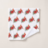 Waterverf kerstrode kardinaal Poinsettia Bad Handdoek (Wasdoekje)