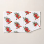 Waterverf kerstrode kardinaal Poinsettia Bad Handdoek (Handdoek)