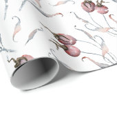 Waterverf kerstrode winterbessen cadeaupapier (Rol Hoek)