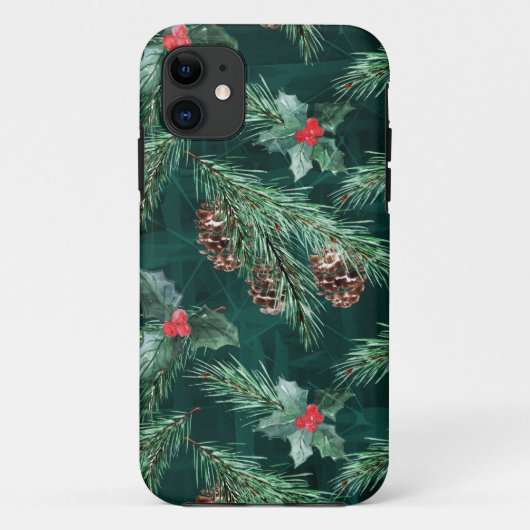 Waterverf kerstsaus met kegels Case-Mate iPhone case (Achterkant)