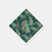 Waterverf kerstsaus met kegels servet (Hoek)