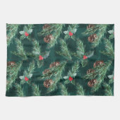 Waterverf kerstsaus met kegels theedoek (Horizontaal)