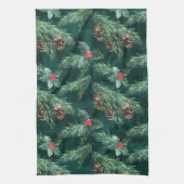 Waterverf kerstsaus met kegels theedoek (Verticaal)