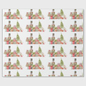 Waterverf kerstsceen  cadeaupapier (Vlak)