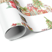 Waterverf kerstsceen  cadeaupapier (Rol Hoek)