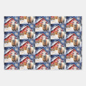 Waterverf kerstschapen en rustieke schuur Inpakpapier Vel (Voorkant 3)