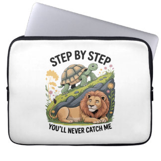 Waterverf kerstschildpad laptop sleeve