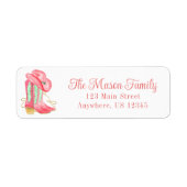 Waterverf Kerstschoenen & Cowboy Pet Etiket (Voorkant)