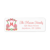 Waterverf Kerstschoenen Monogram Crest Etiket (Voorkant)