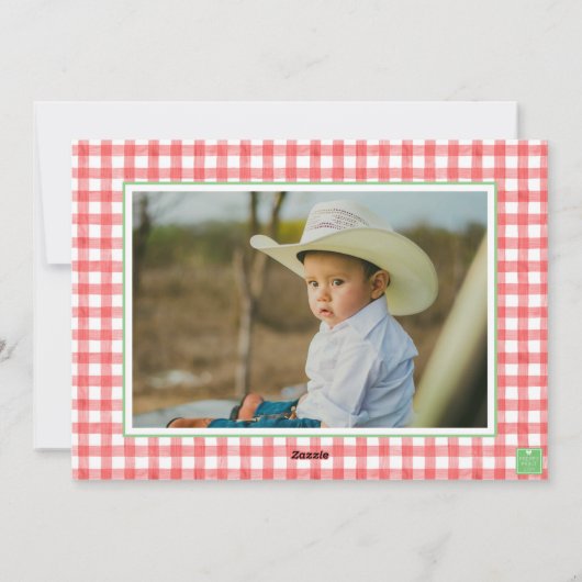 Waterverf Kerstschoenen Monogram Crest Foto Feestdagenkaart (Achterkant)