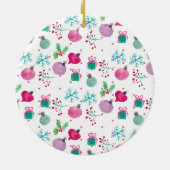 Waterverf kerstsierkunst keramisch ornament (Achterkant)