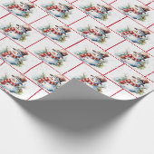 Waterverf Kerstsneeuwman in sneeuwvlokken Cadeaupapier (Hoek)