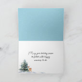 Waterverf Kerstsneeuwman op een skateboard Feestdagen Kaart (Binnen)