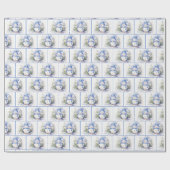 Waterverf Kerstsneeuwmannen in sneeuwvlokken Cadeaupapier (Vlak)