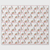 Waterverf Kerstsneeuwmannen in sneeuwvlokken Cadeaupapier (Vlak)