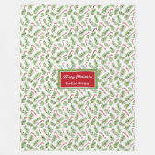 Waterverf Kerstsnoepjes gepersonaliseerd Fleece Deken (Voorkant)