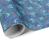 Waterverf kerstsnowflakes cadeaupapier (Rol Hoek)