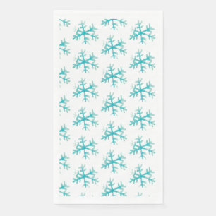 Waterverf kerstsnowflakes gekleurd patroon servet