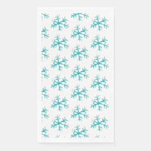 Waterverf kerstsnowflakes gekleurd patroon servet (Voorkant)