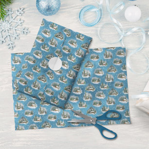 Waterverf kerstsnowy Forest Scenes Pattern Tissuepapier