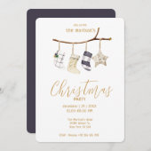 Waterverf kerstsokken in boho stijl Uitnodiging (Voorkant / Achterkant)