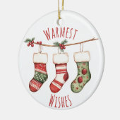 Waterverf Kerstsokken Ornament (Links)