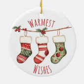 Waterverf Kerstsokken Ornament (Achterkant)