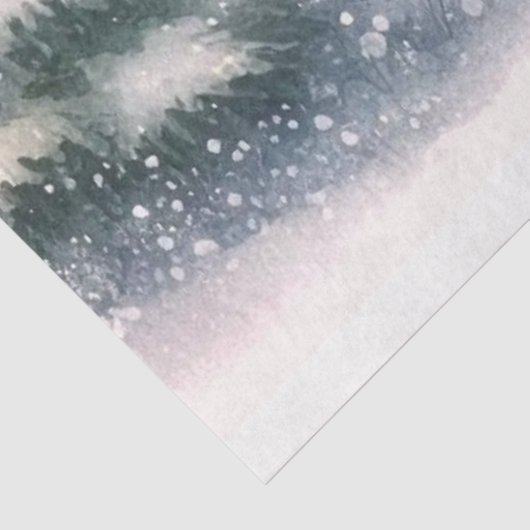 Waterverf kerststad met sneeuw tissuepapier (Detail)