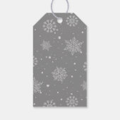 Waterverf Kerststal Grijs Ornament Prettig Kerstfe Cadeaulabel (Achterkant)