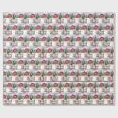 Waterverf Kerststal in Snow Cadeaupapier (Vlak)