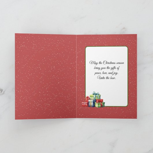 Waterverf Kerststal in Snow Feestdagen Kaart (Binnen)