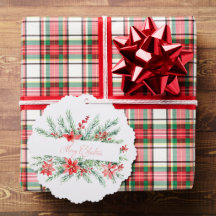 Waterverf kerstster en groen Kerstmis