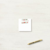 Waterverf kerstster en groenblijvende kerst post-it® notes (Op bureau)