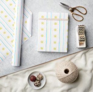 Waterverf kerststerren cadeaupapier