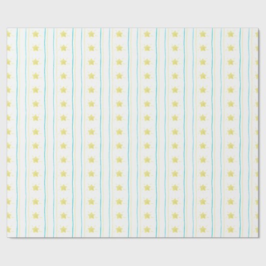 Waterverf kerststerren cadeaupapier (Vlak)