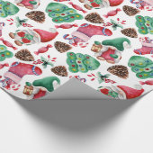 Waterverf kerstsymbolen cadeaupapier (Hoek)