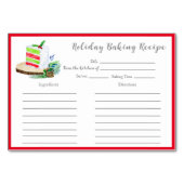 Waterverf Kersttaart bakken vakantie uitwisseling Kaart (Voorkant)