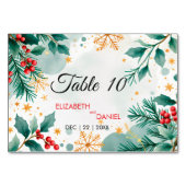 Waterverf Kersttafel Aantal Kaarten – Holly (Achterkant)