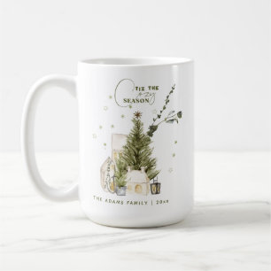 Waterverf Kersttafereel met Whimsy Vintage Sfeer Koffiemok