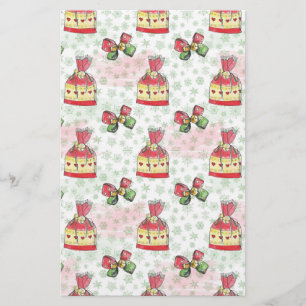 Waterverf kersttas van snoep briefpapier