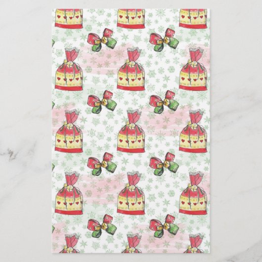 Waterverf kersttas van snoep briefpapier (Voorkant)