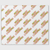 Waterverf kersttekst kunst cadeaupapier (Vlak)