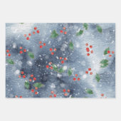 Waterverf kerstthema inpakpapier vel (Voorkant 3)