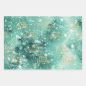 Waterverf kerstthema inpakpapier vel (Voorkant)