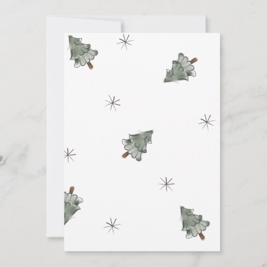 Waterverf kerstuitnodiging kaart (Achterkant)