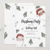 Waterverf kerstuitnodiging kaart (Voorkant / Achterkant)